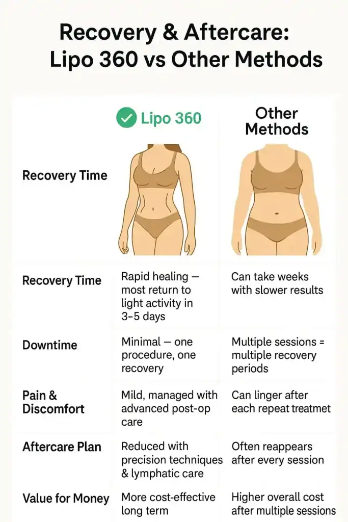 Recovery and Aftercare for Fat-Dissolving Surgery 2 Table to show fat dissolving injection aftercare Oxshott