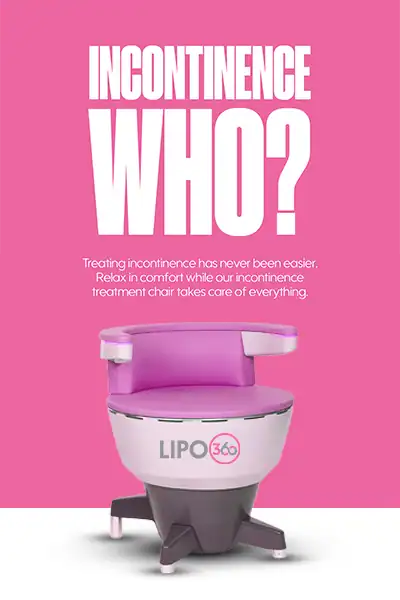 LIPO360 EMS Chair Can Help with Urinary Incontinence 2 Image of a urinary incontinence treatment seat Oxshott