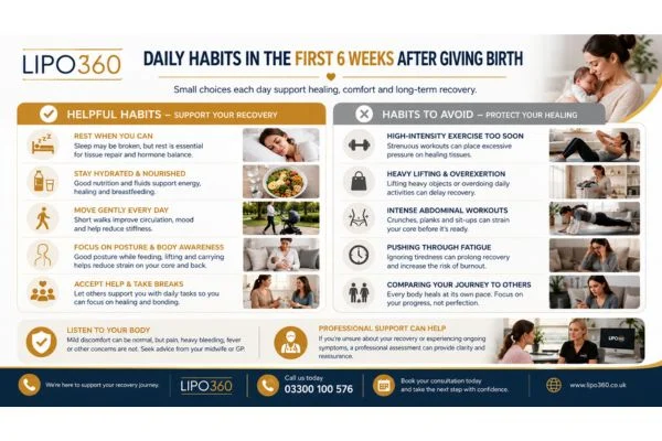 What to Do (and Avoid) in the First 6 Weeks After Giving Birth To Avoid Diastasis Recti 3 First 6 Weeks After Giving Birth To Avoid Diastasis Recti Oxshott : Daily Habits in the First 6 Weeks After Giving Birth